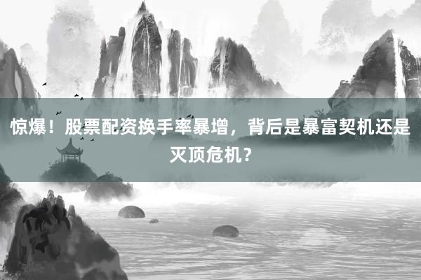 惊爆！股票配资换手率暴增，背后是暴富契机还是灭顶危机？