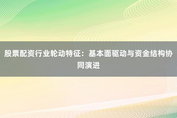 股票配资行业轮动特征：基本面驱动与资金结构协同演进